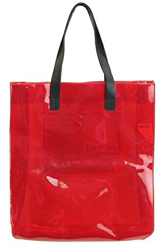 (エムエスジーエム)MSGM ロゴプリント トート ビニールバッグ レッド 2441MDZ55-030_3