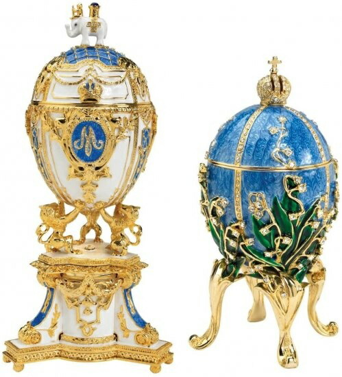 (Set of 2) - Design Toscano The Empress Collection Romanov Style Enamelled Eggs, Galina and Valent 55,140円