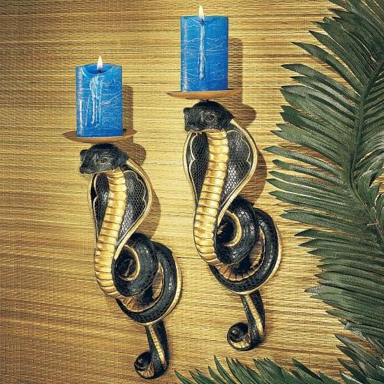 Design Toscano Renenutet Egyptian Cobra Goddess Wall Sconces