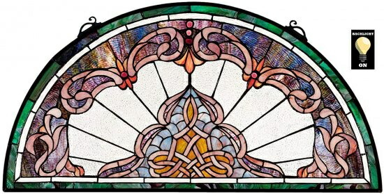 Design Toscano Lady Astor Demi-Lune Stained Glass Window by Design Toscano