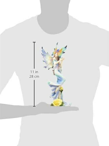 (Tea) - Design Toscano Flower Fairies of Butterfly Hollow Tea Rose Fairy, Multicoloured