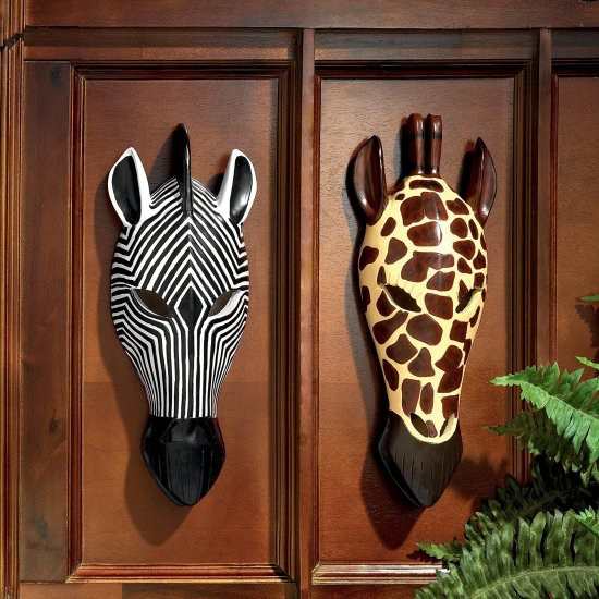 Design Toscano Tribal-Style Animal Masks Set of Two