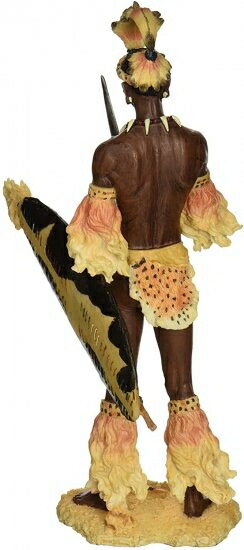 (Brown) - Design Toscano Shaka the Zulu Warrior King Sculpture_1