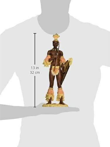 (Brown) - Design Toscano Shaka the Zulu Warrior King Sculpture_2