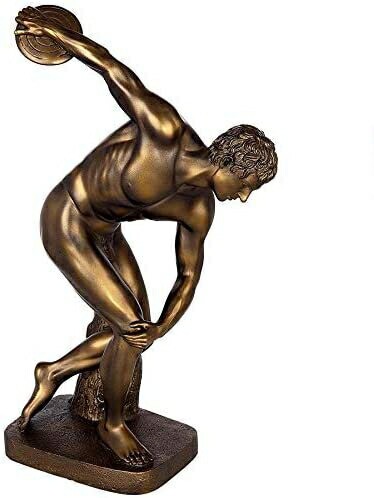 円盤を投げる人ギリシャ彫刻の銅像の置物 - 工芸品