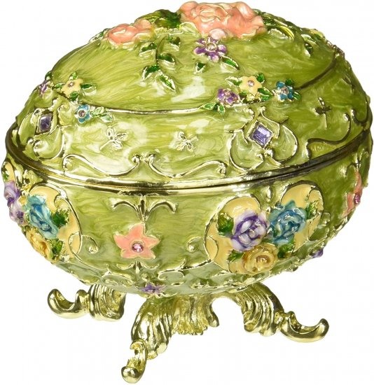 Design Toscano Renaissance Faberge Style Enameled Egg Couleur Verte by Design Toscano