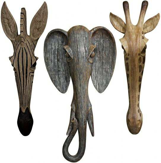 (Set of 3) - Design Toscano Animal Masks of the Savannah Wall Sculptures - Set of 3