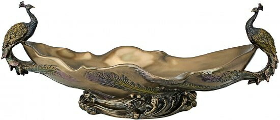 Design Toscano Peacock's Decorative Centrepiece Sculptural Bowl._1