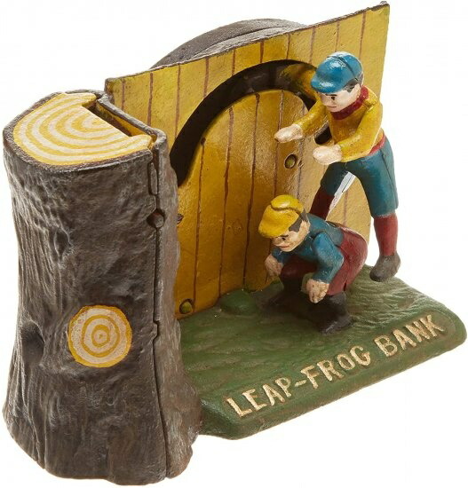 Design Toscano Leap Frog Collectors' Die-Cast Iron Mechanical Coin Bank