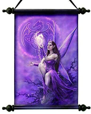 Design Toscano Celtic Dragon Fairy Canvas Wall Scroll Tapestry