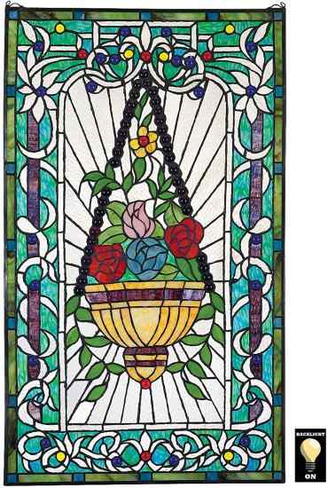 店名ステンドグラス カットガラス パネル 壁掛け 花 吊下げ アート 色ガラス ビンテージ レトロ 窓 装飾 古い 花 アイリス ステンドグラス