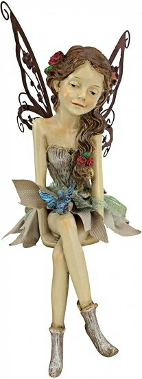 デザイントスカーノファニーガーデン妖精座り像、30.5 cm、ポリレジン、フルカラーの通販は