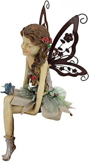 デザイントスカーノファニーガーデン妖精座り像、30.5 cm、ポリレジン、フルカラーの通販は