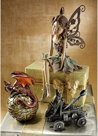 デザイントスカーノファニーガーデン妖精座り像、30.5 cm、ポリレジン、フルカラーの通販は