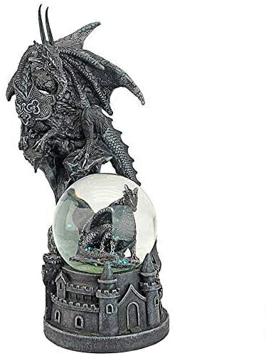 Design Toscano The Dragons of Castle マラハイドゴシックウォーターグローブ グレーストーン