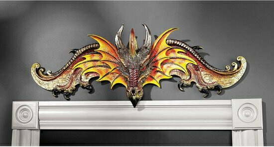 Design Toscano QS292739 the Dragon of Kingsbridge Manor Pediment Wall Sculpture_1