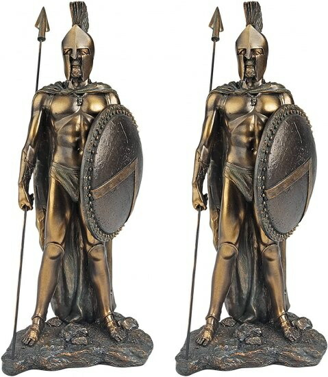 Design Toscano QL91912 伝説のスパルタン戦士像 2個セット 2個セット