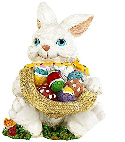 Design Toscano Mortimer The Bunny and his Easter Eggs Rabbit Statue フルカラー