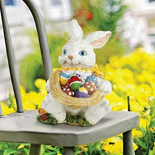 Design Toscano Mortimer The Bunny and his Easter Eggs Rabbit Statue フルカラー