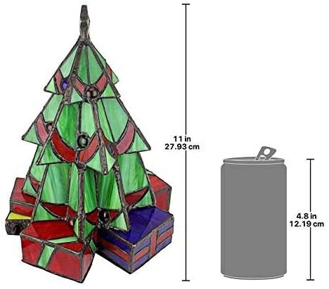 Design TF10041クリスマスツリーステンドグラスランプイルミネーション彫刻、小型、フルカラー