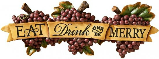 Design Toscano Eat, Drink And Be Merry Wall Sculpture, Multi/Colour