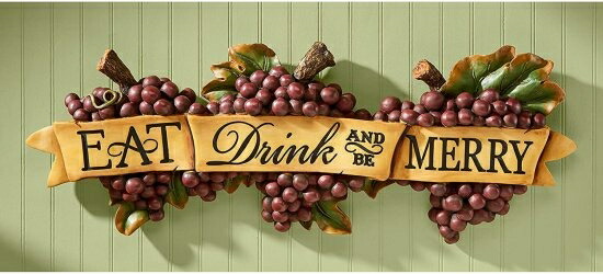 Design Toscano Eat, Drink And Be Merry Wall Sculpture, Multi/Colour_1