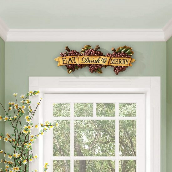 Design Toscano Eat, Drink And Be Merry Wall Sculpture, Multi/Colour_2