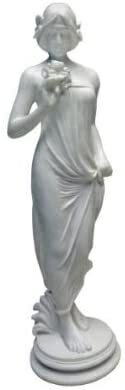Design Toscano Nymph of The Morning Woods 1915 Bonded Marble Resin Statue, White_1