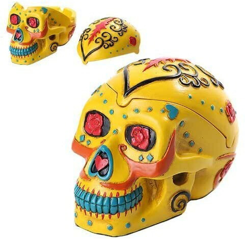PTC Pacific Giftware Day of The Dead テーマ スカル 手塗り 樹脂灰皿