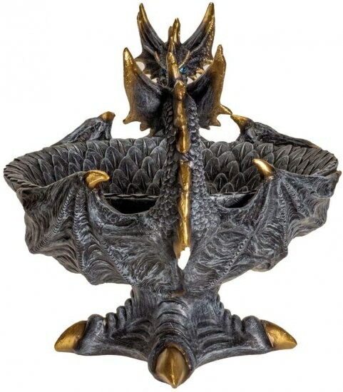 Pacific Giftware ダブルドラゴン 樹脂製 置物 儀式祭壇ボウル