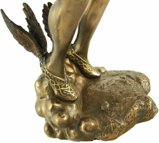 Greek God Hermes Bronzed Finish Statue Mercury Luck by Pacific Giftware