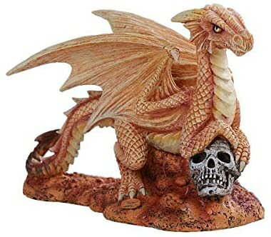 Pacific Giftware Anne Stokes Age of Dragons 砂漠のドラゴン スカルの頭の上に動くドラゴン ホームテー