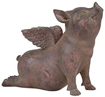 Pacific Giftware フライングピッグ ヨガポジションレジンフィギュア