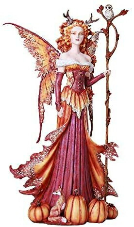 Pacific Giftware 大きなファンタジーパンプキン 女王 妖精 秋 装飾 像 アーティスト エイミーブラウン