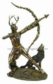 Bronzed Finish Artemis Moon Goddess Greek Statue Diana by Pacific Giftware