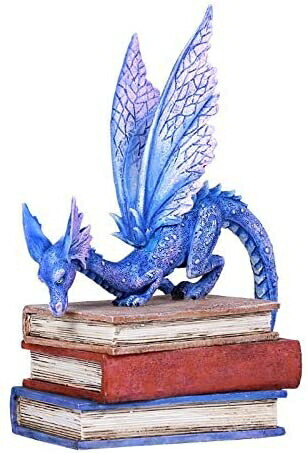Pacific Giftware エイミーブラウン パープル トリプルブック ドラゴン像 ホームデコレーション
