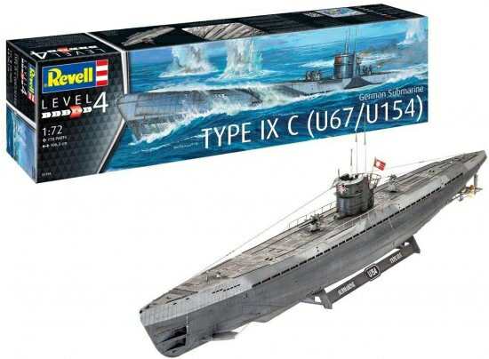 ドイツレベル 1/72 ドイツ海軍 潜水艦 Type IXc U67/U154 プラモデル