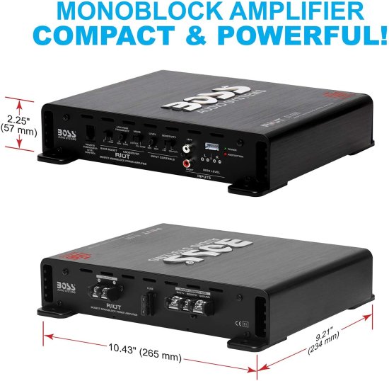 BOSS Audio システム R1100M Riot シリーズ カーオーディオ サブウーファー アンプ - 1100 High Output, モノブロック, Class A/B, 2/4 Ohm Stable, L_4