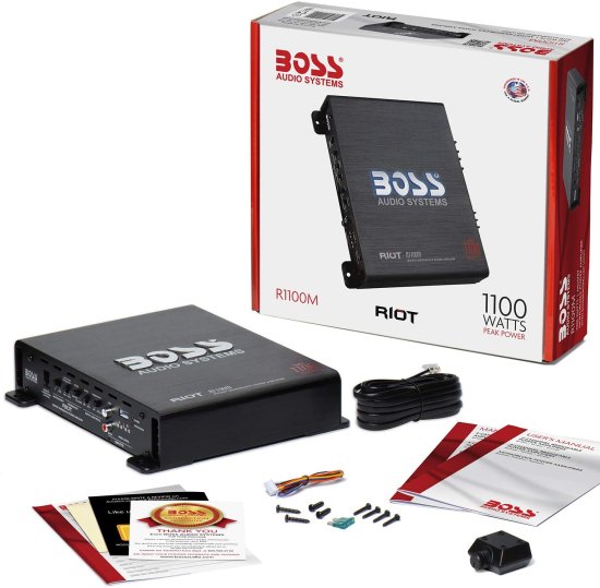 BOSS Audio システム R1100M Riot シリーズ カーオーディオ サブウーファー アンプ - 1100 High Output, モノブロック, Class A/B, 2/4 Ohm Stable, L_6