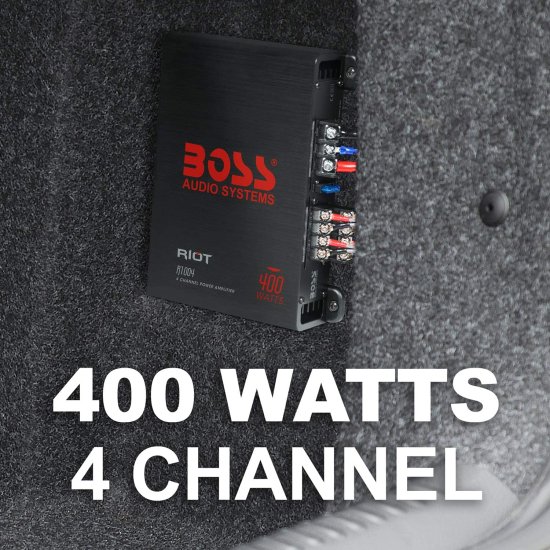 BOSS Audio システム R1004 4 チャンネル カーアンプ ? Riot シリーズ, 400W, フルレンジ, Class A/B, 2 Ohm Stable, IC (Integrated Circuit) Great_2