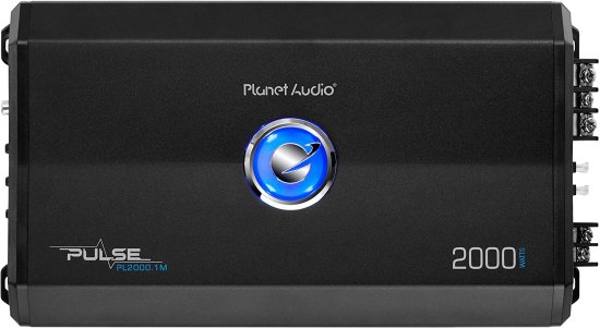 Planet Audio PL2000.1M モノブロック カーアンプ - 2000W, 2/4 Ohm Stable, Class A/B, Mosfet Power Supply, Great for サブウーファー