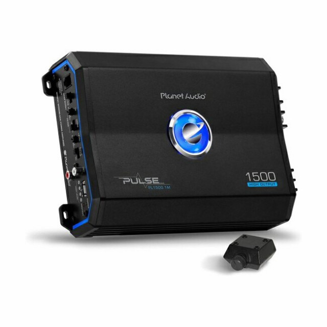 Planet Audio PL1500.1M モノブロック カーアンプ - 1500W 2/4 Ohm Stable Class A/B Mosfet Power Supply