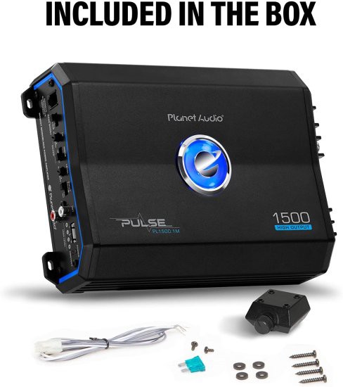 Planet Audio PL1500.1M モノブロック カーアンプ - 1500W, 2/4 Ohm Stable, Class A/B, Mosfet Power Supply