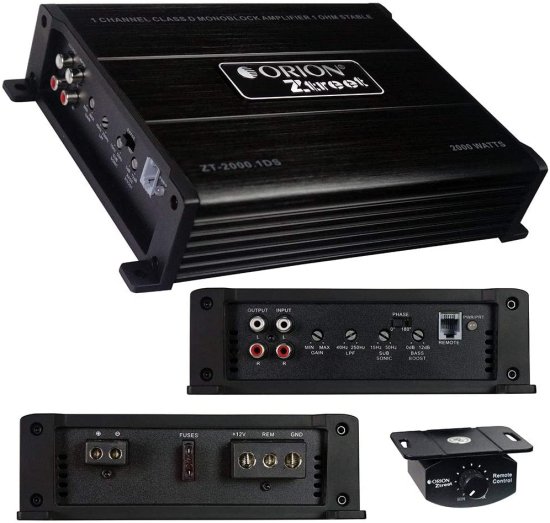 Orion Ztreet モノブロック カーアンプ ? Class D ステレオ Power アンプ 2000W Max, 1 Ohm Stable, Bass Boost, MOSFET Power Supply, Car Electroni_1