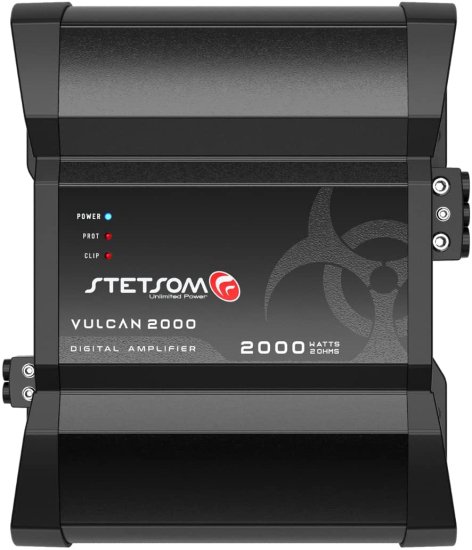 Stetsom Vulcan 2000 2 Ohms Mono カーアンプ, 2000.1 2KW RMS, 2Ω Stable カーオーディオ, HD サウンドクオリティ, クロスオーバー & Bass Boost, Cの通販は