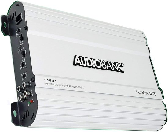 Audiobank モノブロック 1600W Amp Class AB カーオーディオ ステレオ アンプ P1601 Heavy-Duty Aluminum Alloy Heatsink, Class A-B Operation Remot