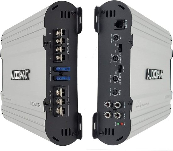Audiobank モノブロック 1600W Amp Class AB カーオーディオ ステレオ アンプ P1601 Heavy-Duty Aluminum Alloy Heatsink, Class A-B Operation Remot_5