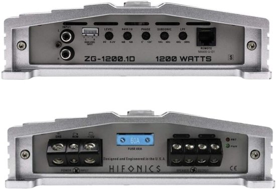 Hifonics ZG-1200.1D 1200W Zeus Gamma Mono サブウーファー カーオーディオ アンプ with Gravity Magnet Phone Holder Bundle_2