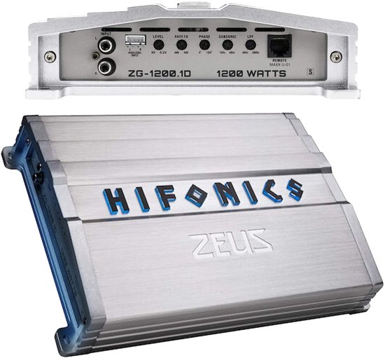 Hifonics ZG-1200.1D 1200W Zeus Gamma Mono サブウーファー カーオーディオ アンプ with Gravity Magnet Phone Holder Bundle_3