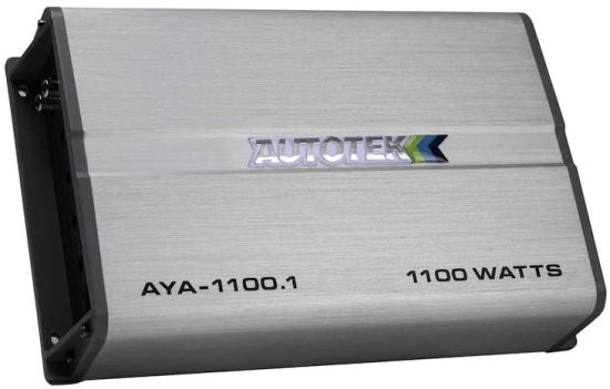 Autotek AYA-1100.1 Alloy シリーズ Mono サブウーファー カーオーディオ アンプ (Silver) ? Class A/B Amp 1100W Wired Bass Remote I